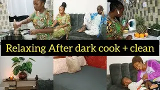 Cozy night Country village life // Relaxing after dark clean and cook with me