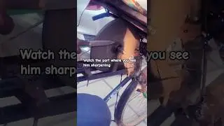 Bicycle knife sharpener - In action