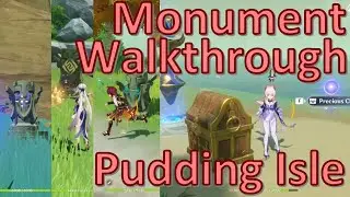 [PreciousChest] Electro, Geo, Anemo Monument + Seelie At Pudding Isle In Golden Apple Archipelago