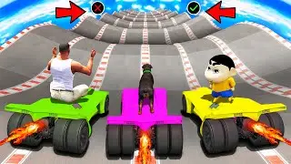 SHINCHAN AND FRANKLIN TRIED THE IMPOSSIBLE BUMPY CURVY ROAD PARKOUR CHALLENGE GTA 5