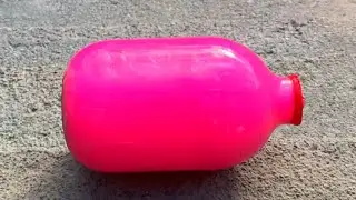 Rolling Big Pink glass jar on the stair 🫙👻 #asmr #crushingsoftthings #crushingcrunchythings