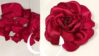 DIY:How to make flower with waste fabric | satin rose flower