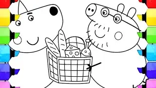 Daddy Pig is giving the goods to Freddie Fox Drawing Easy, Peppa Pig Drawing, Peppa Pig Coloring