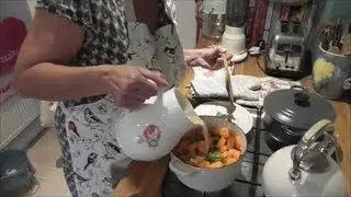 Carrot and lentil soup.