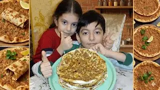 LAHMACUN Bişirdik😋🥘Tavada Lahmacun😋 Mehri elini əzdi🥴 #keşfet #lahmacun #food #youtubevideo 