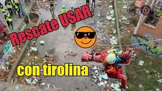 Rescate en altura con tirolina. USAR GIRECAN