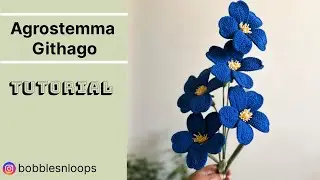 Crochet Agrostemma flower|step-by-step|tutorial for beginners#crochet#pattern#crochetart