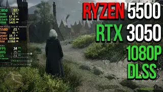 HOGWARTS LEGACY - RTX 3050 + RYZEN 5 5500 FPS TEST DLSS BALANCE 16GB RAM