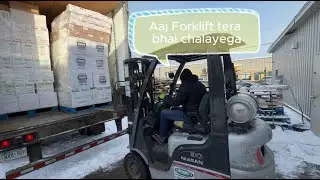Aaj aaya warehouse me nay shipment | Fork lift short tutorial | Vlog 18 #indianvlogger #canadalife