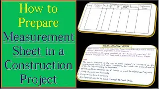 Prepare Measurement Sheet for claiming Running Bill of Month l Measurement Sheet  for  Estimation