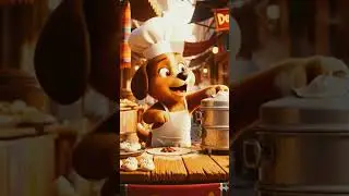 🐶🥟 Cute AI Puppy Cooking Momos | Funny Cartoon Street Food Video #cute #aestheticart #youtubeshorts