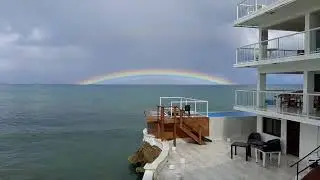 Incredible rainbow captured in turquoise waters of the Dominican Republic @CelineVoyageuse 