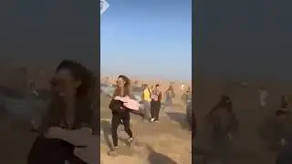 Israeli rave goers run for their lives when Hamas paraglide in and start #Israel #Gaza #Hamas