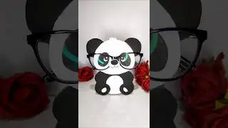 DIY Cute Panda Eyeglasses Stand at Home #shorts #craft #handmade #youtubeshorts #tutorial #fyp