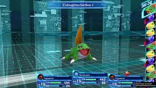 DIGIMON STORY CYBER SLEUTH Meramon Blue greift an