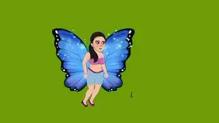 green screen blue wings fairy flying || free green screen animated angel video