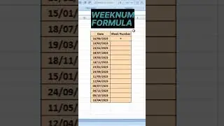 WEEKNUM Formula in Excel #excel #computer #exceltips #education #msoffice #tips #youtubeshorts#short