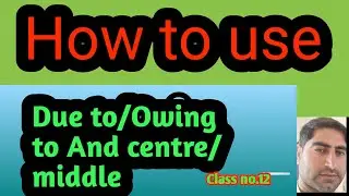 How to use Due to And Owing to uses in sentences class No.12