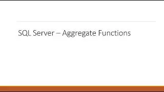 Aggregate Function - SQL | what is AggregateFunction in SQL | Count(),Min(), Max(), Sum(), Avg |#sql
