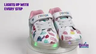 Disney Lilo and Stitch Girl's Lighted Athletic Sneaker from Bazillion Dreams