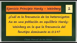 Equilibrio Hardy Weinberg. Problema Resuelto (1). Calcular Frecuencia Genotípica. Genética.