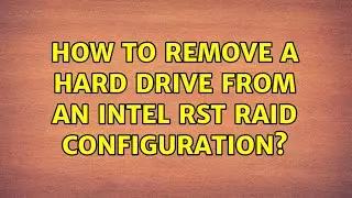 How to remove a hard drive from an Intel RST RAID configuration?