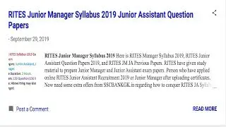 RITES Junior Assistant Syllabus, Junior Manager Exam Pattern