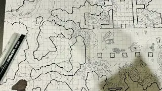 Drawing the Ruins of Rukdar-Zin (Part 8) Dungeon Map Timelapse!