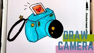 How to draw a cute camera step by step || easy drawing