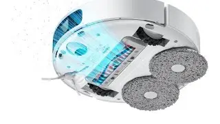 Robot vacuum cleaner against the carpet