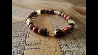Bracelet Citrine Jaspe Rouge