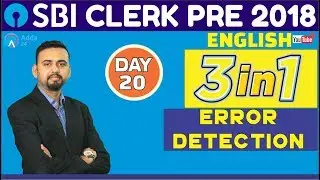 SBI CLERK PRE 2018 | Error Detection By Saurabh Sir | English | Day - 20