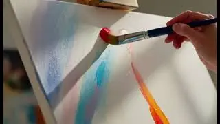Close-up of painting lips, strokes synced.Caption: &ldquo;Beauty in rhythm 💄🎵&rdquo;