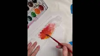Technique - Loose weave fabric and watercolor