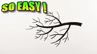 How to draw tree branches step by step | Easy Drawings | Branch Drawing