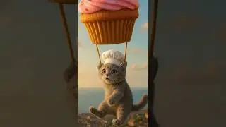 Котенок на кекс-шаре &mdash; сладкое приключение! #cuteanimalsforkids #милота #cartoon #animation