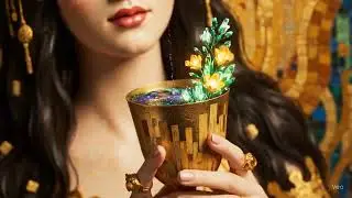 Golden Lotus Blooms from a Magic Potion | Satisfying AI Art