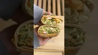 Shrimp caesar salad wrap