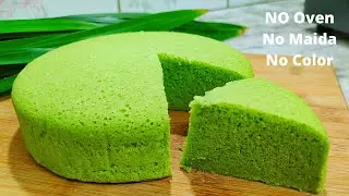 Pandan Cake Recipe || Steamed Pandan Cake || Natural Color ,No soda ,no oven ,No Maida ||Ramba ilai