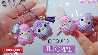 🐧adorables😍mini pinguinitos🐧/llavero/paso a paso/amigurumi/crochet /Mileyatejidos