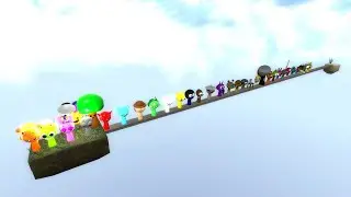 SPARTAN KICKING ALL SPRUNKI CHARACTERS ON THE SKYBLOCK in Garry's Mod!