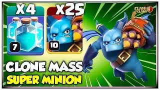 New Meta Try Now!! Th14 Mass Super Minion Attack with 4 Clone Spell | Clash of Clans