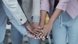Team Harmony: Colleagues Uniting with Uplifted Hands | Free 4K Stock Footage! #Entrepreneurship