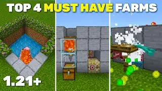 TOP 4 MUST HAVE FARMS in Minecraft BEDROCK 1.21+ 🔥