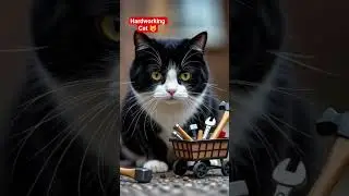 😺 Hardworking cat😺#shorts #cat #ai