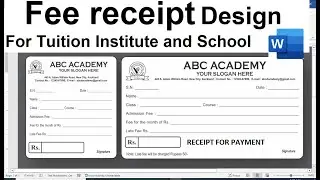 How To Make school&nbsp;fee receipt || RECEIPT FOR PAYMENT