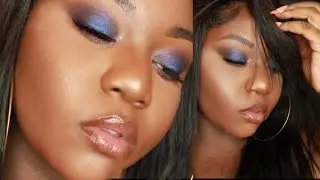 Afordable Blue Smokey Eyes- Dark skin - EYES ONLY || Feat: ShaaanXo x BH Cosmetics Palettet
