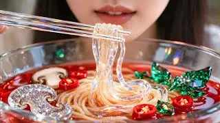 Glass Veggie Ramen Bowl ASMR 🍜✨ (No Talking)