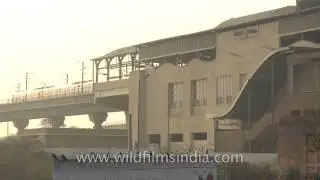 Okhla metro station as seen from Vegetable market place