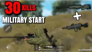 AWM AND M249 = 30 KILLS - PUBG Mobile - Millitary Start Was Amazing